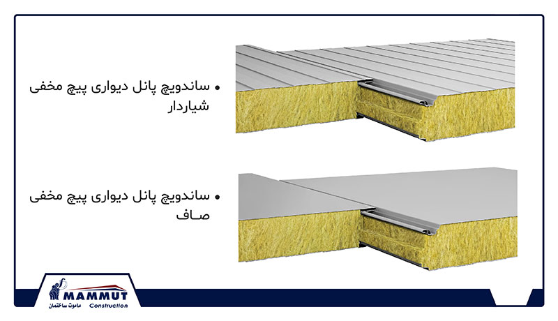 انواع ساندویچ پانل دیواری پیچ مخفی